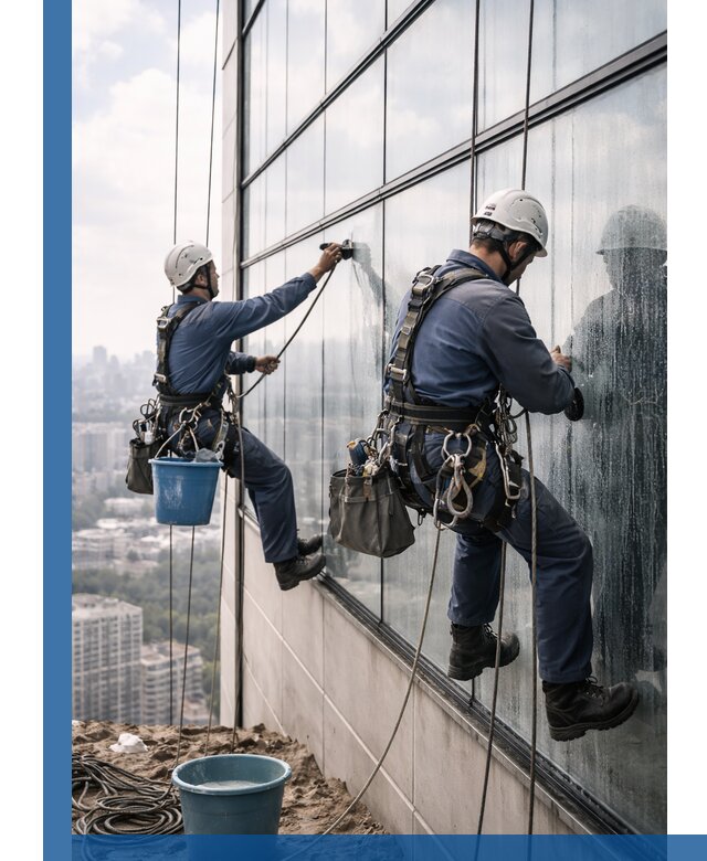 Профессиональная мойка фасадных окон альпинистами в Острогожске