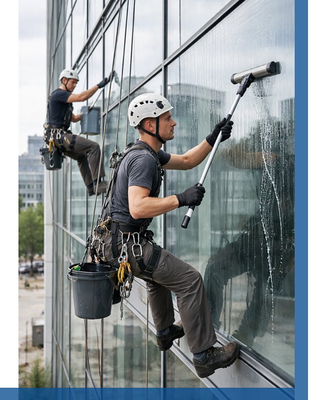 Мойка витражей альпинистами в Острогожске от 730 р. под ключ|ВЫСОТНИК-Стг