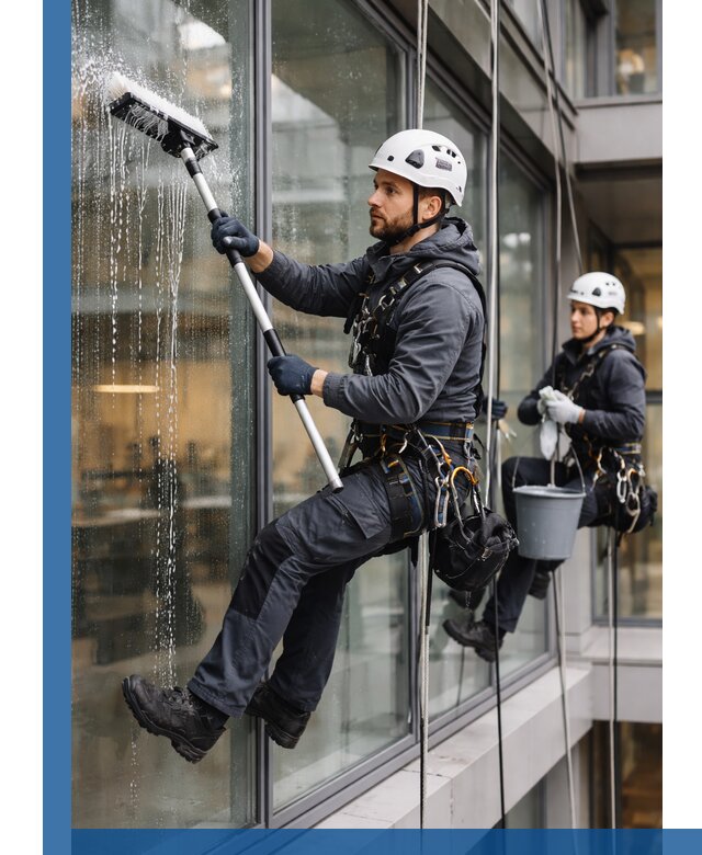 Профессиональная мойка витражей промышленными альпинистами в Острогожске