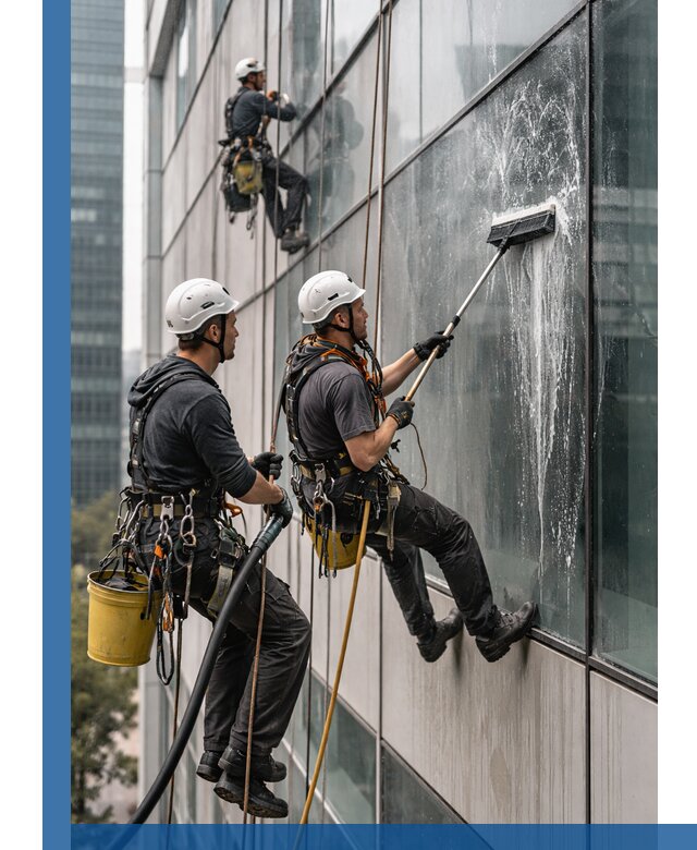 Профессиональная высотная мойка фасадов зданий в Острогожске