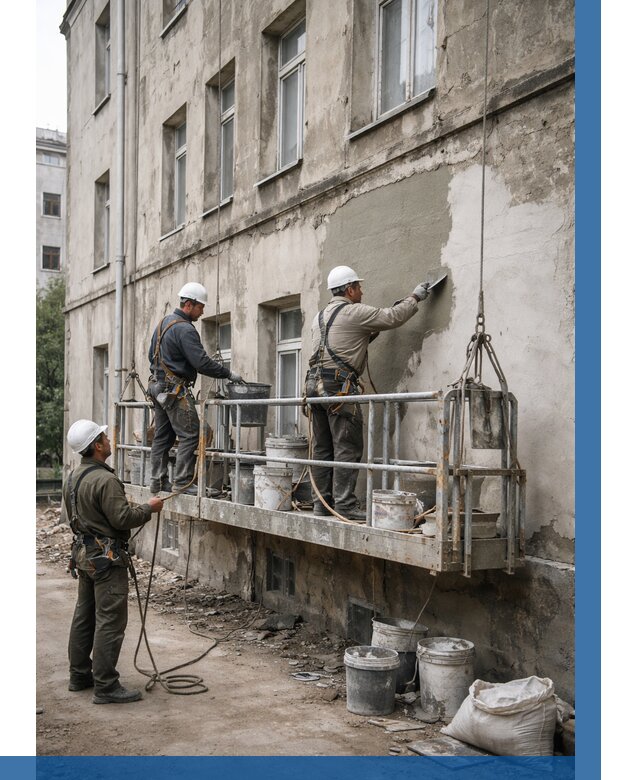 Капитальный ремонт фасада в Острогожске от 4381 р. | ВЫСОТНИК-Стг