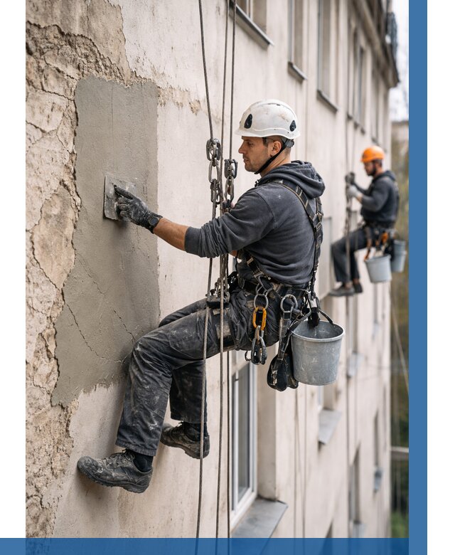 Восстановление штукатурки фасада в Острогожске от 1252 р. | ВЫСОТНИК-Стг