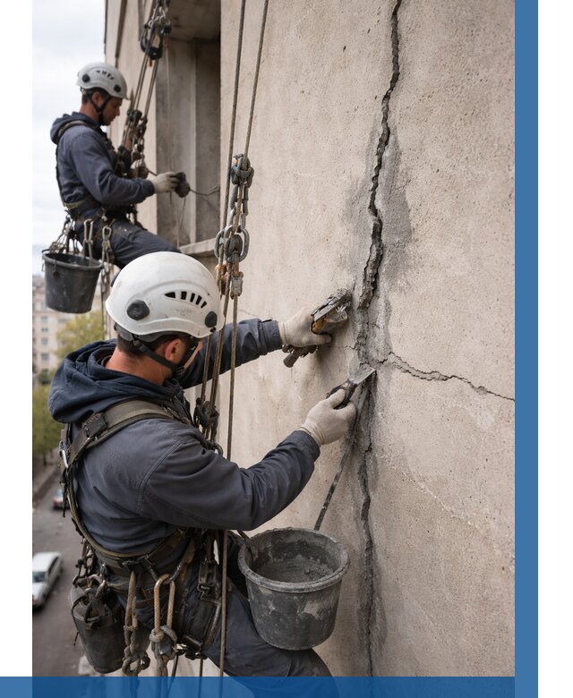 Заделка трещин на фасаде в Острогожске от 939 р. | ВЫСОТНИК-Стг