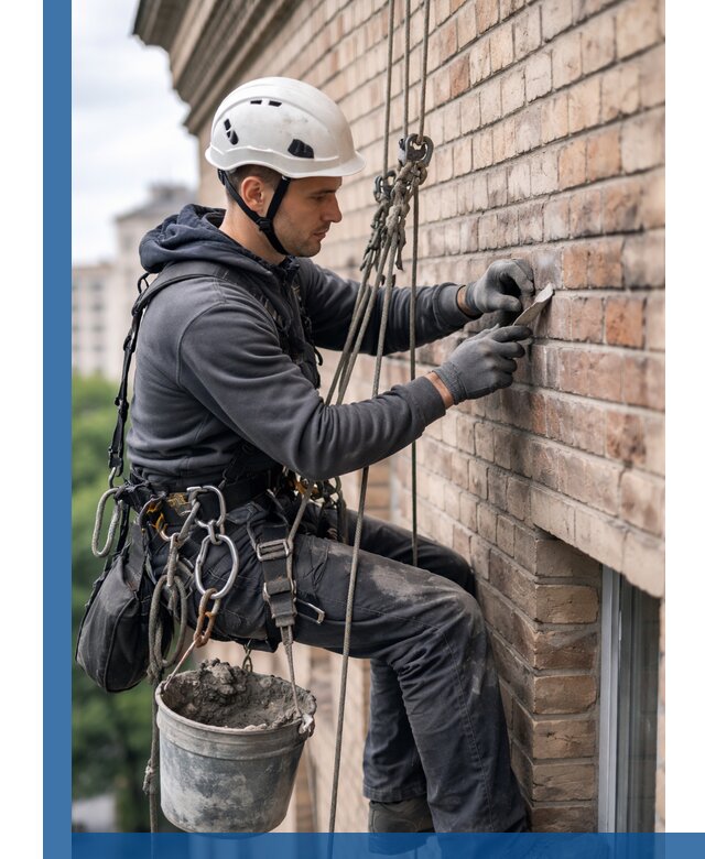 Качественный ремонт кирпичной кладки фасада в Острогожске с гарантией