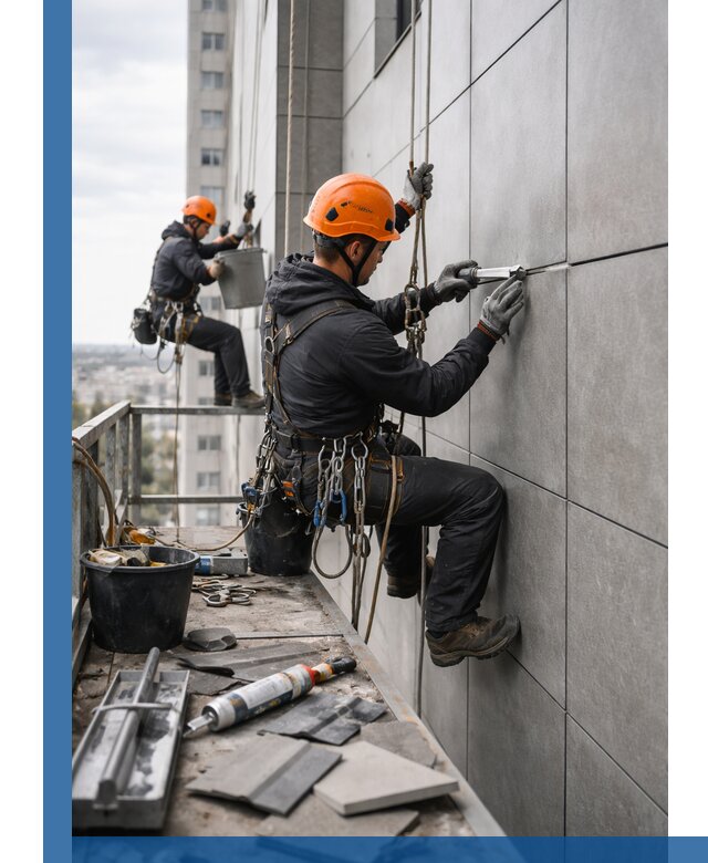 Профессиональный ремонт фасада из керамогранита в Острогожске