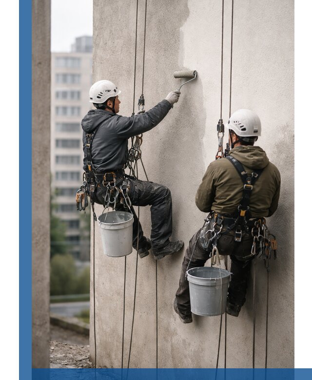 Покраска фасадов высотными альпинистами в Острогожске с гарантией