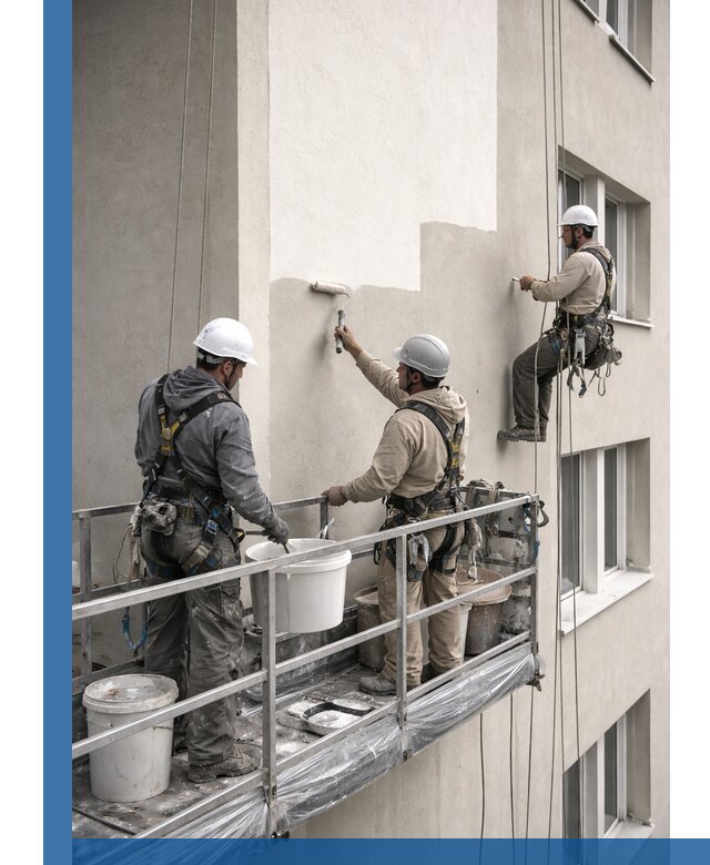 Покраска оштукатуренного фасада в Острогожске под ключ с гарантией