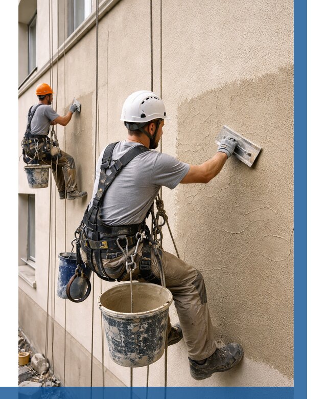 Декоративная штукатурка фасада в Острогожске от 1252 р. | ВЫСОТНИК-Стг