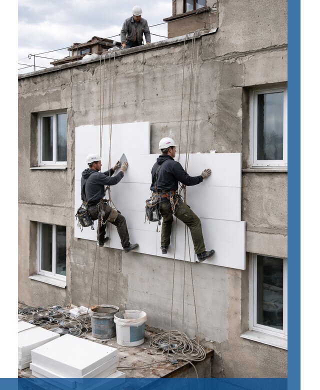 Утепление фасада пенополистиролом в Острогожске от 1878 р. | ВЫСОТНИК-Стг