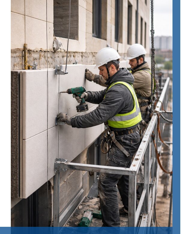 Монтаж фасадных термопанелей в Острогожске от 1565 р. | ВЫСОТНИК-Стг