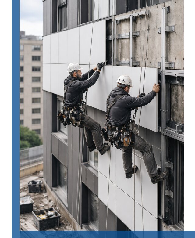 Монтаж композитных панелей фасада в Острогожске под ключ