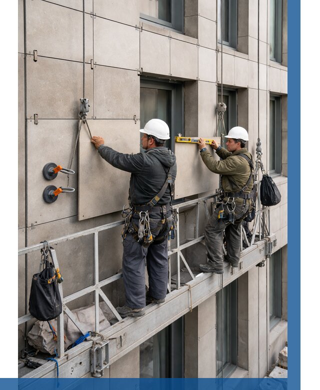 Монтаж керамогранита на фасад в Острогожске от 2608 р. | ВЫСОТНИК-Стг