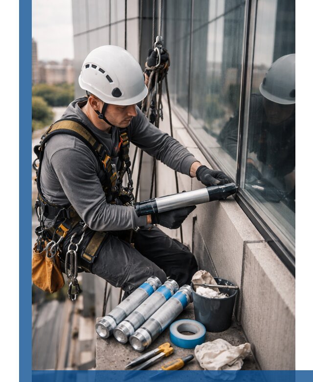 Герметизация стыков витража в Острогожске для герметичных фасадов