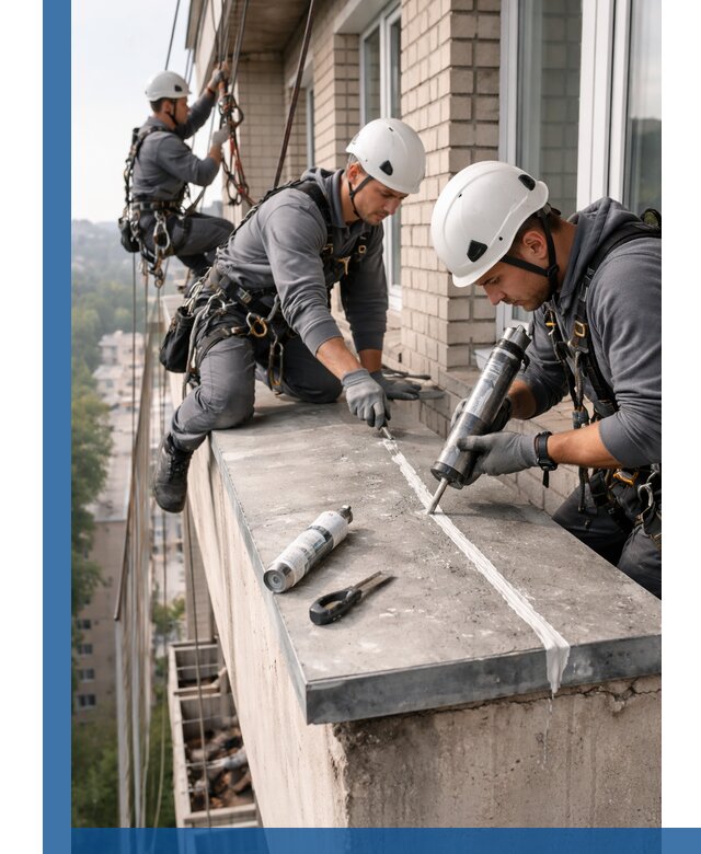 Герметизация балконного козырька в Острогожске профессионально