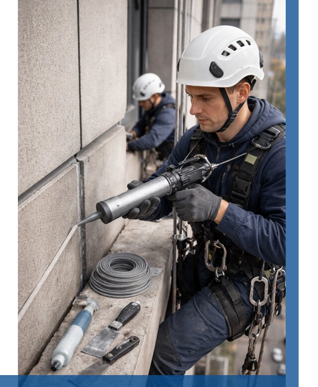 Герметизация деформационных швов фасада в Острогожске от 730 | ВЫСОТНИК-Стг