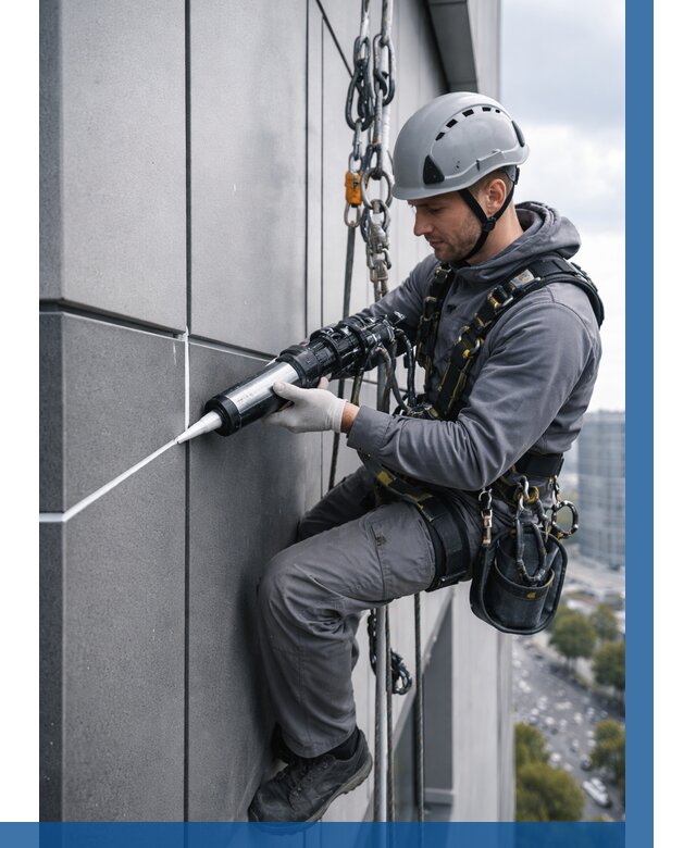 Герметизация стыков фасадных панелей в Острогожске от 6780 р.| ВЫСОТНИК-Стг