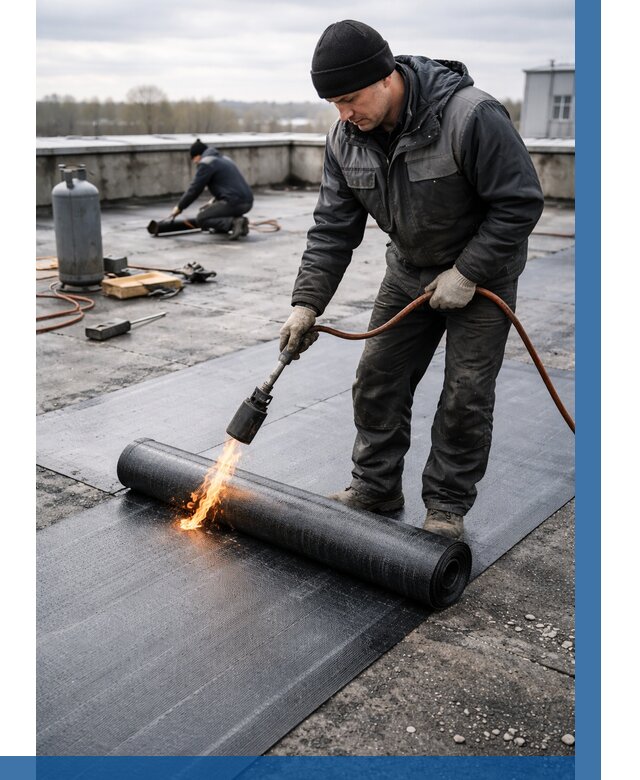 Ремонт наплавляемой кровли в Острогожске от 730 р. | ВЫСОТНИК-Стг