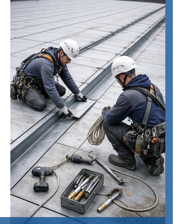 Ремонт фальцевой кровли в Острогожске от 730 р. | ВЫСОТНИК-Стг