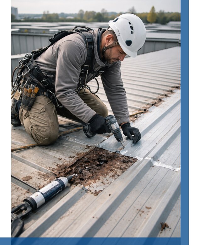 Ремонт профнастила на кровле в Острогожске от 730 р. | ВЫСОТНИК-Стг