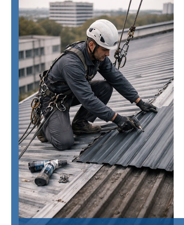 Ремонт профнастила на кровле в Острогожске, работы под ключ