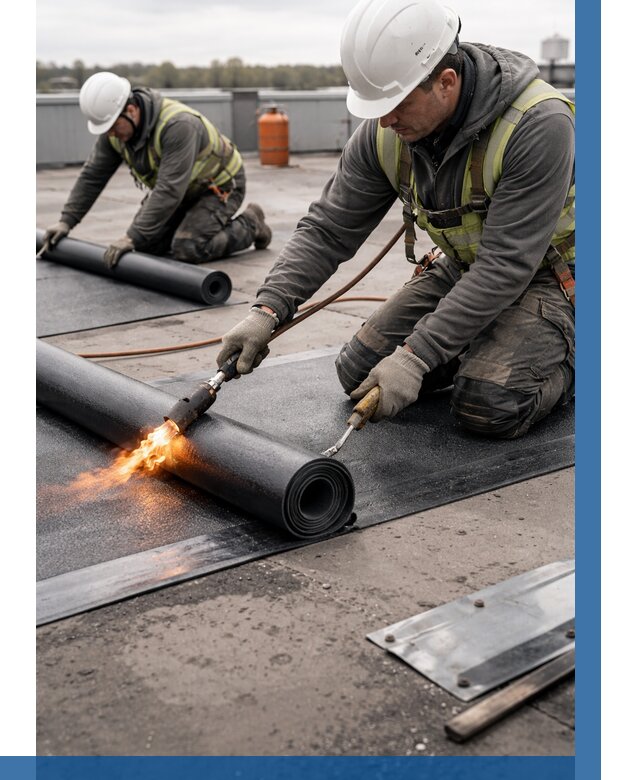 Монтаж наплавляемой кровли в Острогожске от 887 р. — ВЫСОТНИК-Стг