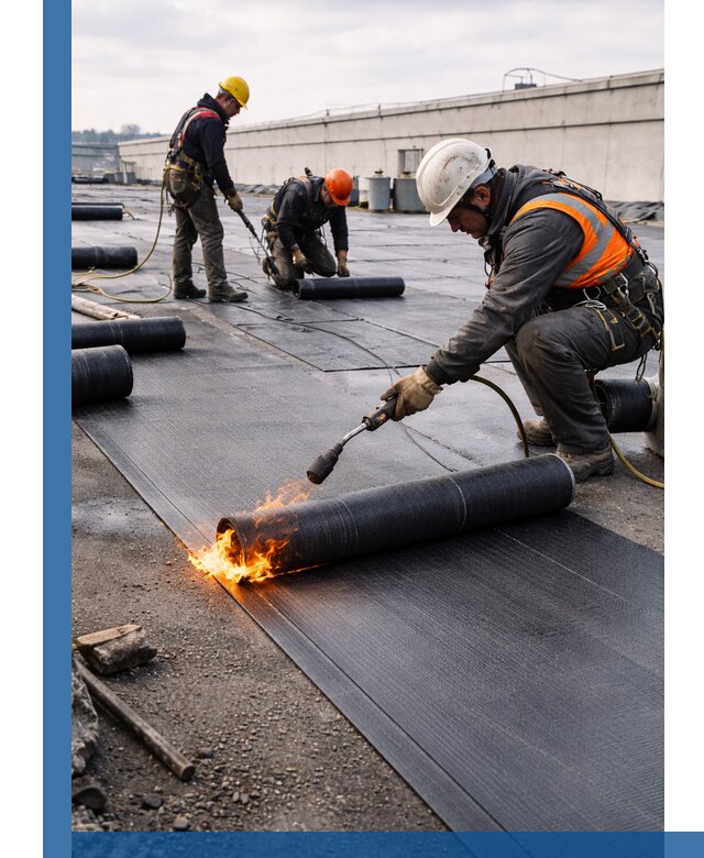 Монтаж наплавляемой кровли в Острогожске профессионально