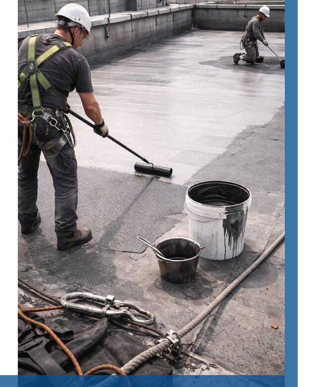 Гидроизоляция кровли жидкой резиной в Острогожске от 522 р. | ВЫСОТНИК-Стг