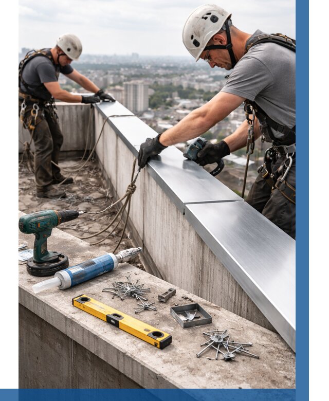 Монтаж парапетных крышек в Острогожске от 834 р. | ВЫСОТНИК-Стг