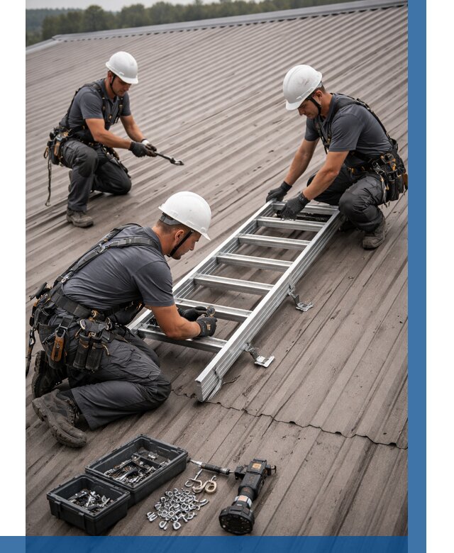 Монтаж кровельной лестницы в Острогожске от 4694 р. | ВЫСОТНИК-Стг