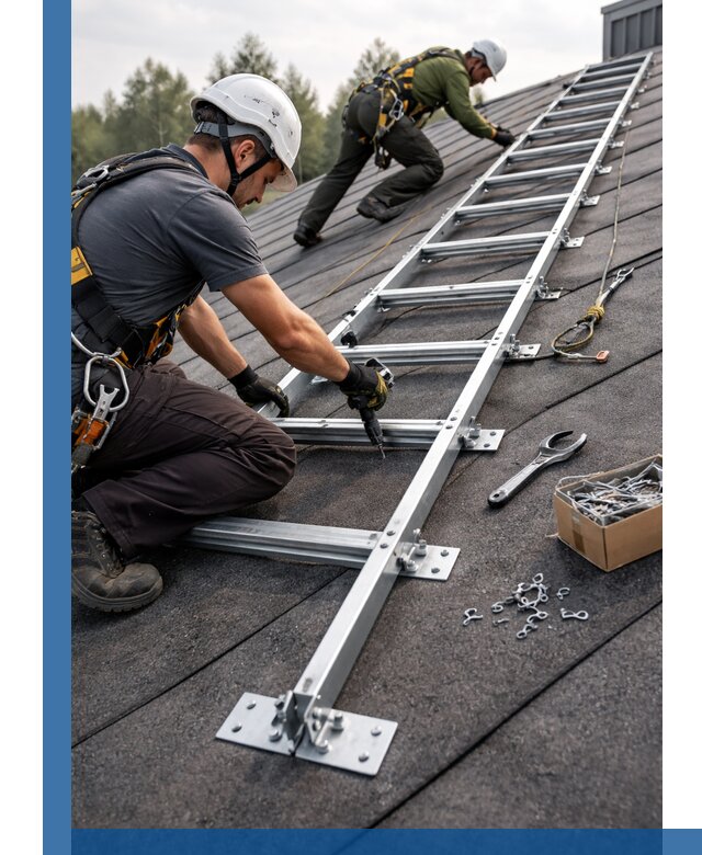 Профессиональный монтаж кровельной лестницы в Острогожске под ключ