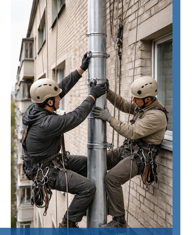 Замена водосточных труб в Острогожске от 6780 р. | ВЫСОТНИК-Стг