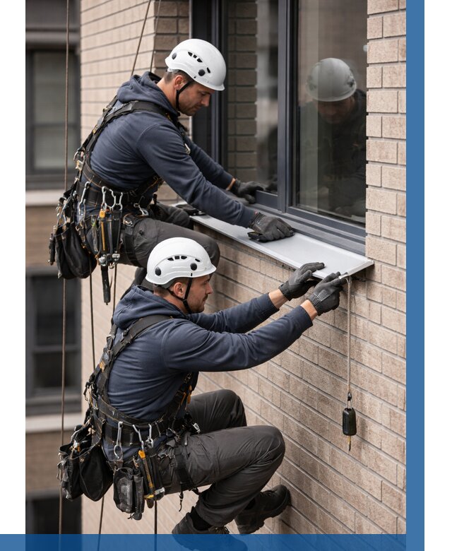 Монтаж оконных отливов под ключ в Острогожске от 3651 р. | ВЫСОТНИК-Стг