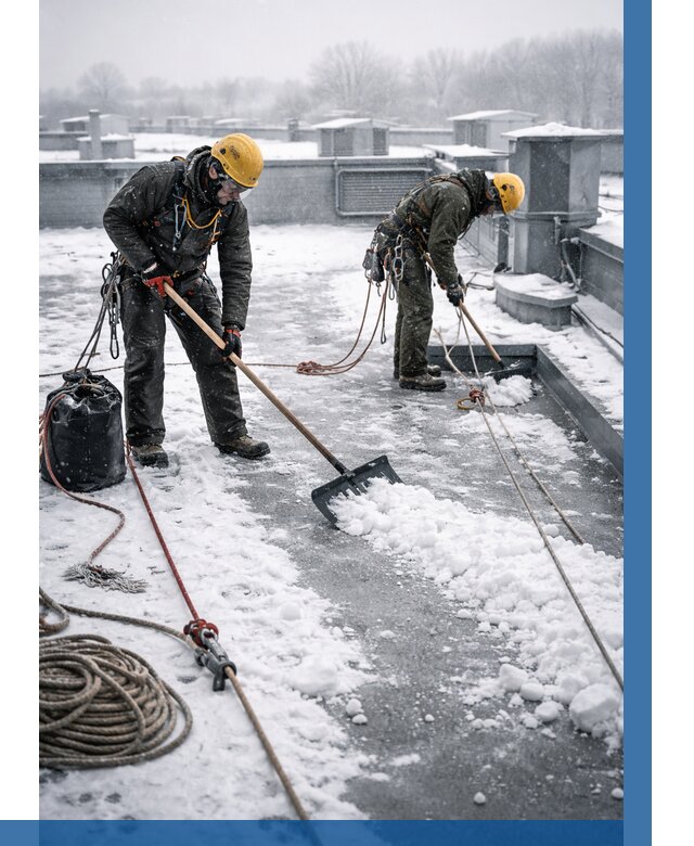 Очистка крыши от снега в Острогожске от 7823 р. | ВЫСОТНИК-Стг