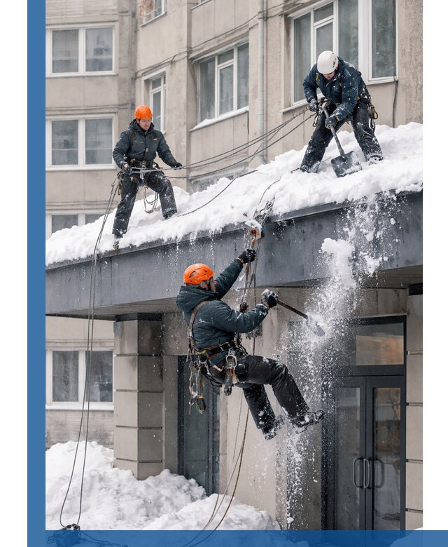 Безопасная очистка навесов от снега в Острогожске круглогодично