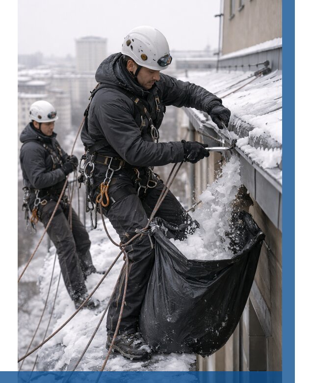 Аварийная очистка крыши в Острогожске под ключ от 313 р. | ВЫСОТНИК-Стг