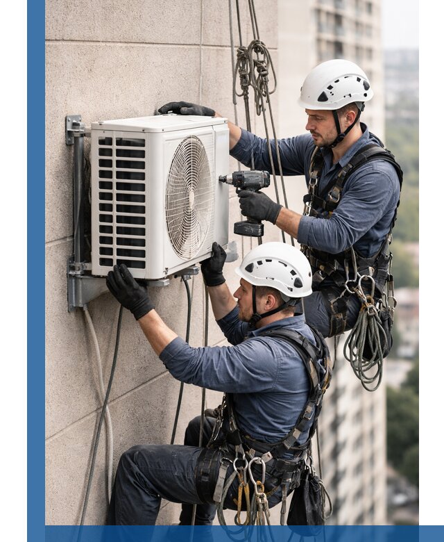 Монтаж внешнего блока кондиционера в Острогожске установка и крепление