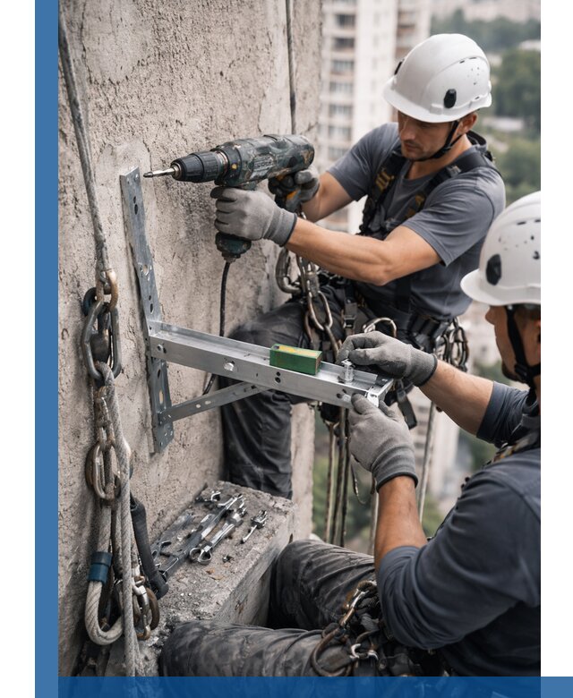 Установка кронштейнов кондиционера и крепежа в Острогожске