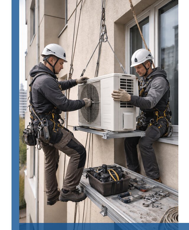 Перенос внешнего блока кондиционера в Острогожске с монтажом и крепежом