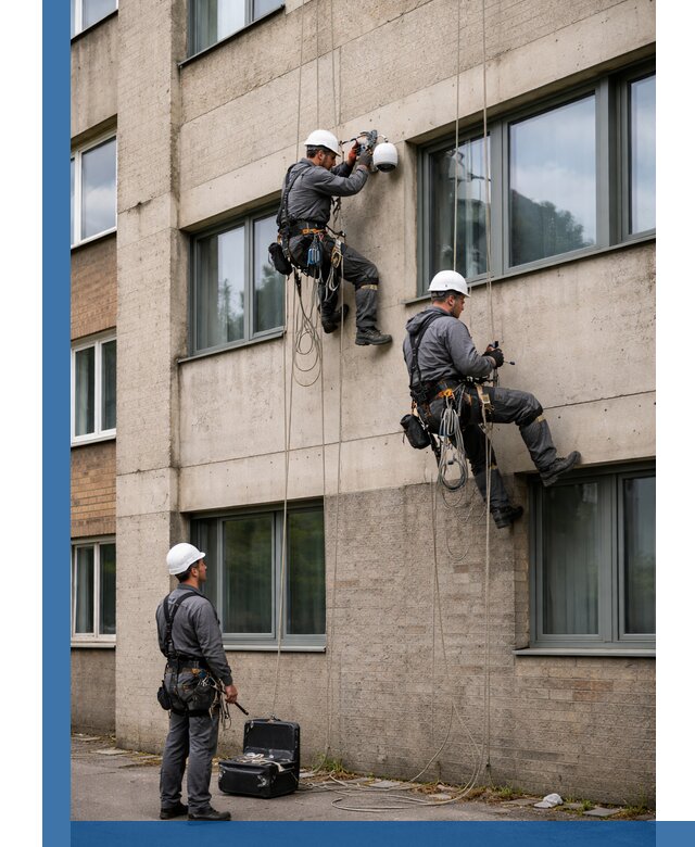 Монтаж фасадных камер видеонаблюдения в Острогожске под ключ