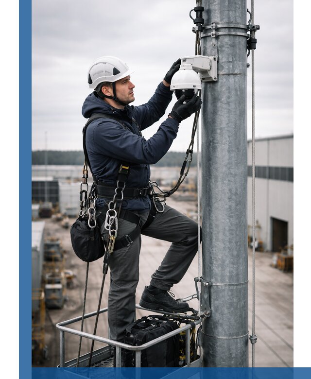 Профессиональная установка видеокамер на мачте в Острогожске
