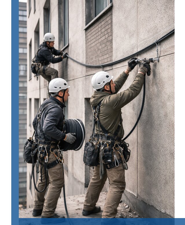 Прокладка кабеля по фасаду в Острогожске, профессиональный монтаж