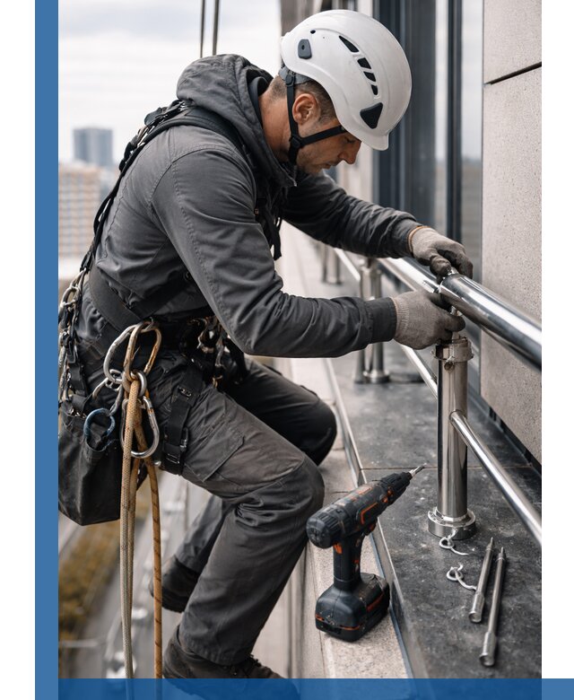 Монтаж ограждений на высоте в Острогожске для зданий и конструкций