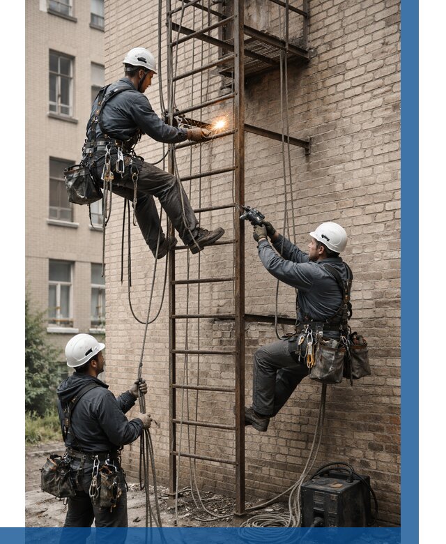 Ремонт пожарной лестницы в Острогожске от 7823 р. | ВЫСОТНИК-Стг