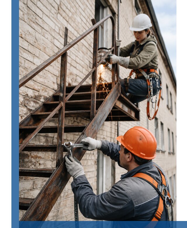 Ремонт и восстановление пожарных лестниц с выездом в Острогожске