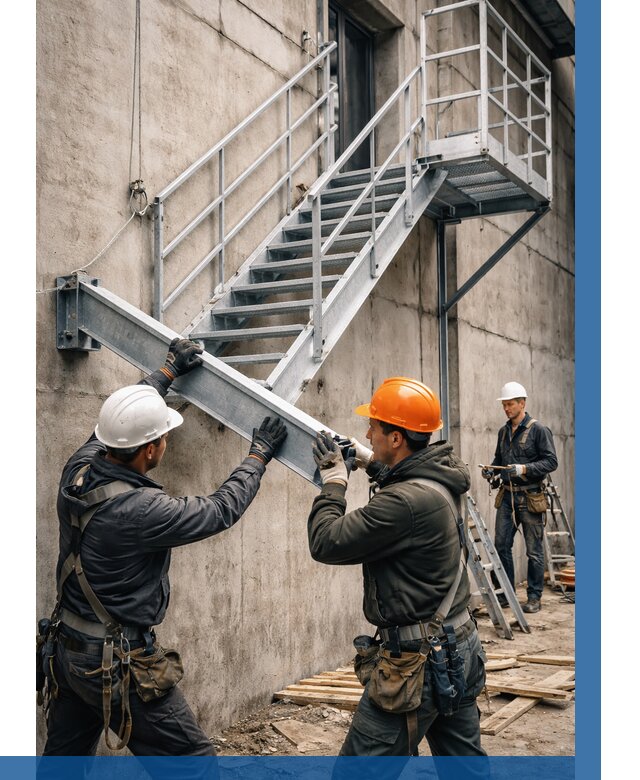 Монтаж металлических лестниц в Острогожске от 15647 р. | ВЫСОТНИК-Стг