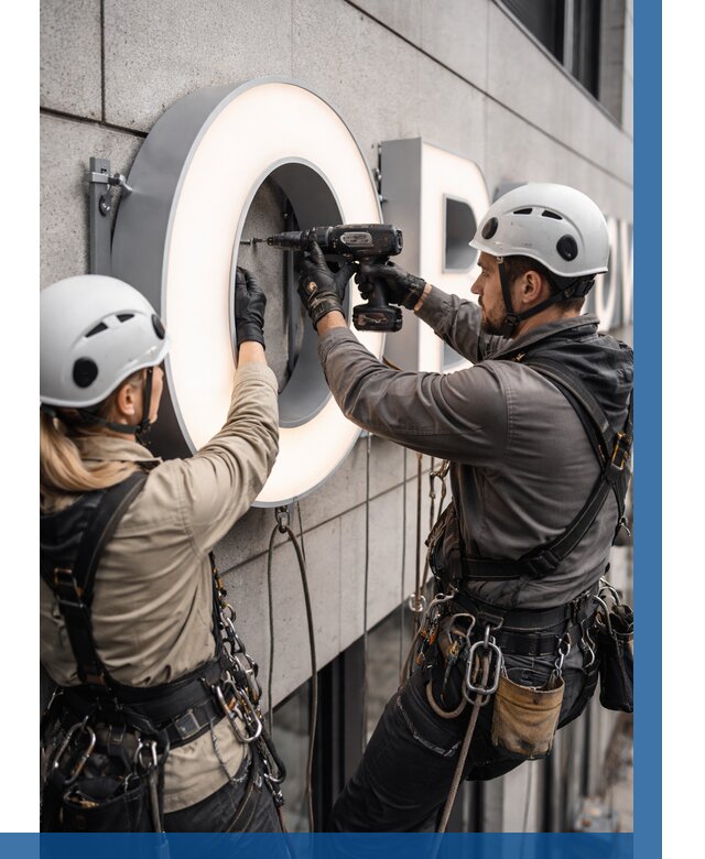 Монтаж световых букв в Острогожске от 3129 р. под ключ ВЫСОТНИК-Стг