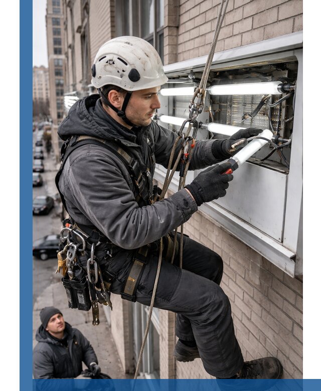 Профессиональная замена ламп в наружной вывеске в Острогожске