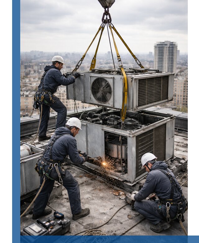 Демонтаж крышной установки в Острогожске любой сложности