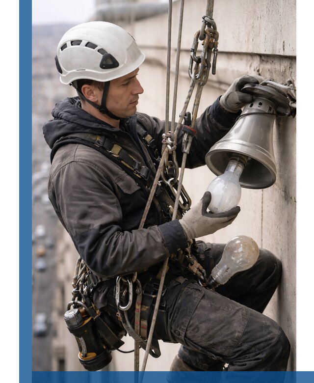 Замена ламп на высоте в Острогожске профессионально и быстро