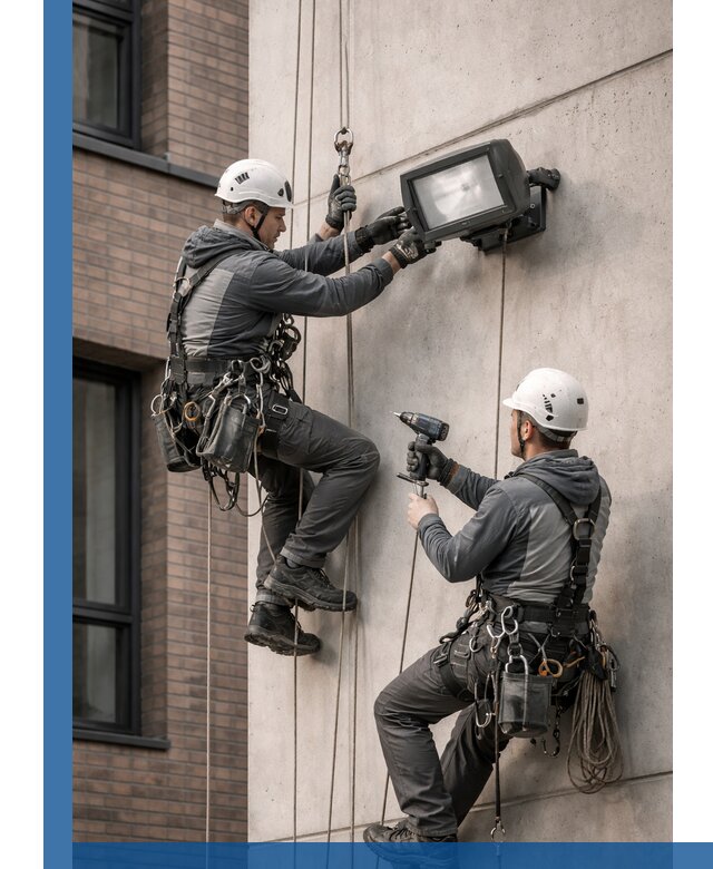 Профессиональный монтаж фасадных прожекторов в Острогожске под ключ